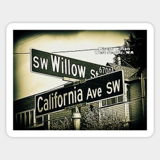 SW Willow Street & California Avenue SW, West Seattle, WA by Mistah Wilson Sticker